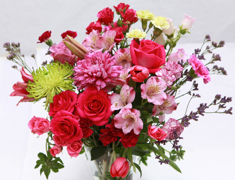 Mix Bouquet with roses and chrysanthemums